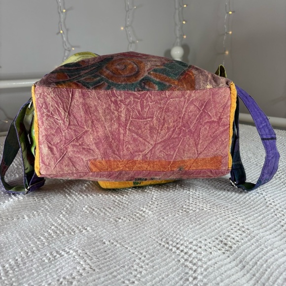 Flying High Backpack Patchwork Reversible Cotton Rice Pack Festival Travel Gift main image 7